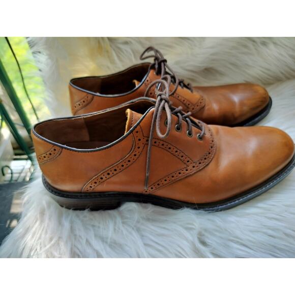 5444) Johnston & Murphy Tabor Saddle Oxford Lace Up Brown Dress Shoes 11M main image 5